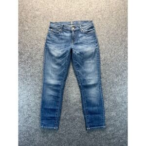 7 For All Mankind Jeans Womens 25 Crop Roxanne Ankle Skinny Blue Denim Jeans‎